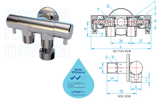 Brass Chrome Plated Luxury Two Way Taps